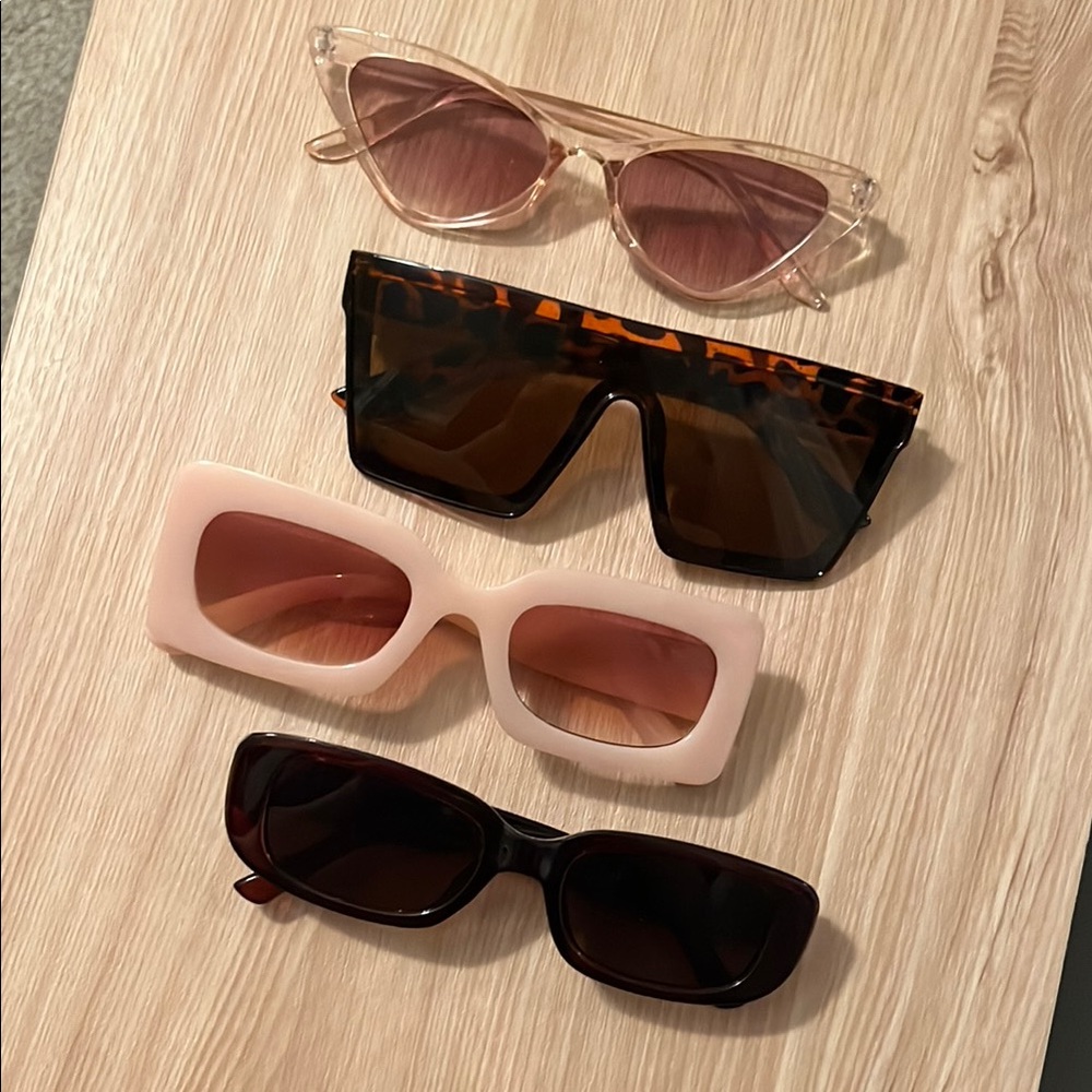 Stylish Women's Sunglasses Set - Pink, Tortoise, Cream, Brown